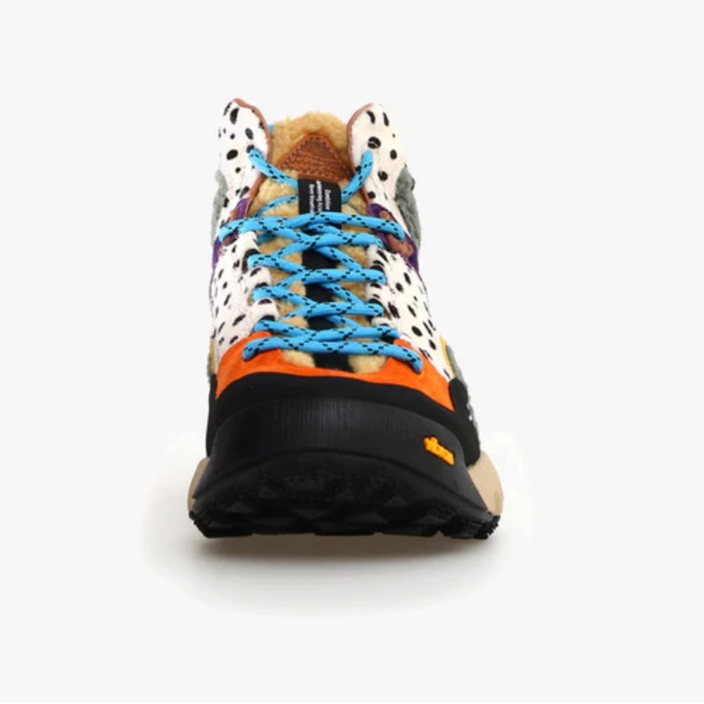 NWT Flower Mountain Womens Back Country Mid Suede & Pony Hair High Top Sneaker - Picture 5 of 14